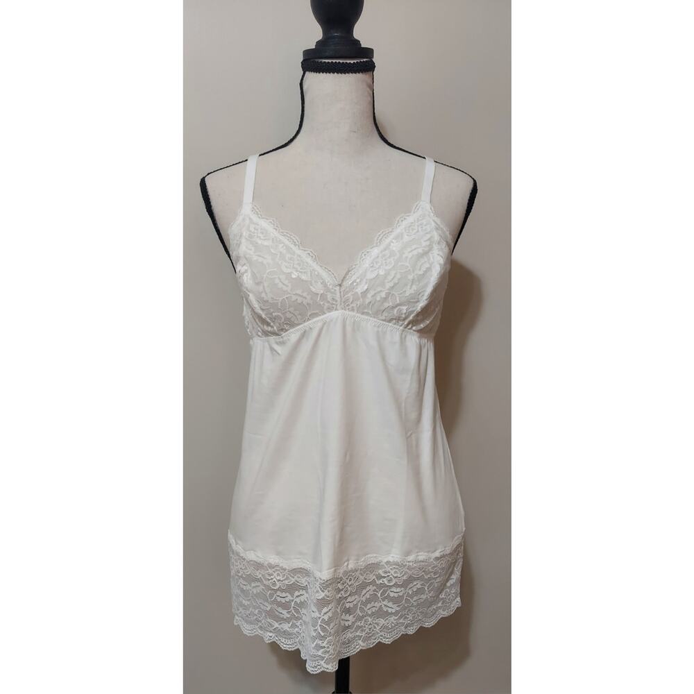 Cosabella Every Lace Babydoll Tank Cami Top Sz L White Lace Stretch NWT Bridal